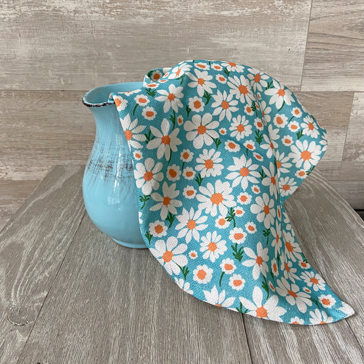 Desert Daisies Tea Towel blue kitchen towel
