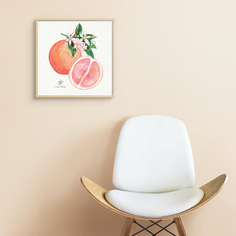 Watercolor botanical grapefruit blossom room decor by Darya Karenski