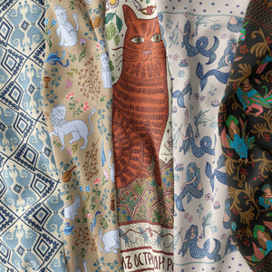silk scarves for history lovers Pattern Talent by Darya Karenski
