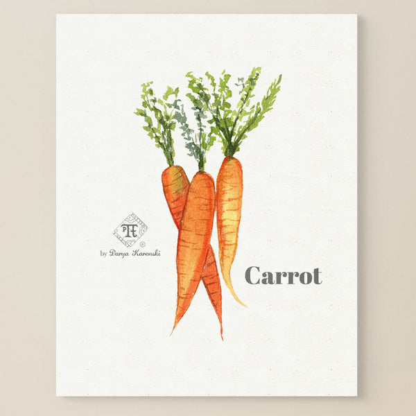 Carrot wall art by indie artist Darya Karenski