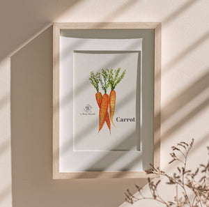Watercolor painting vegetables - farmhouse wall art