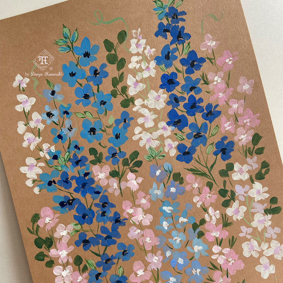 Blue Floral Wall Art July Birthday Flower Delphinium Larkspur Ru Blue floral wall art july birthday flower delphinium larkspur ru