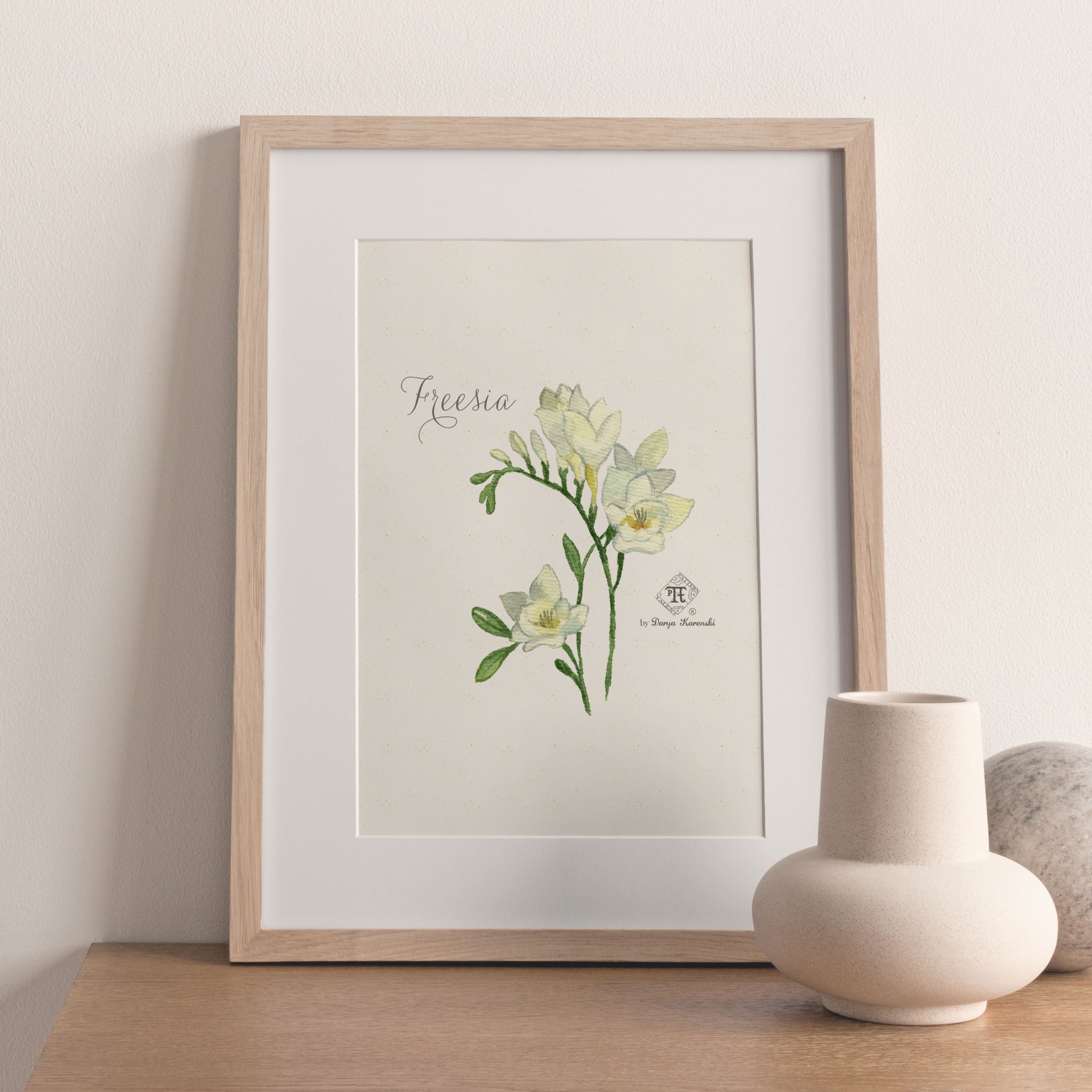White freesia painting | Freesia perfume note wall art – patterntalent