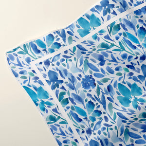 Sophisticated abstract blue floral silk scarf by US small business Pattern Talent
