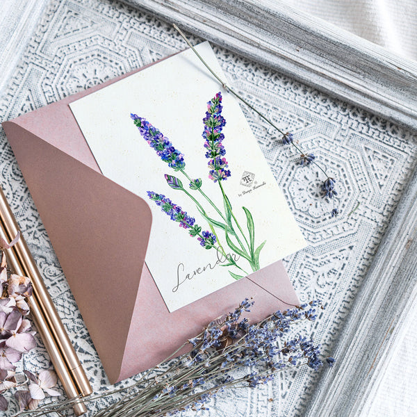 Lavender perfume illustrations by watercolor artist Darya Karenski