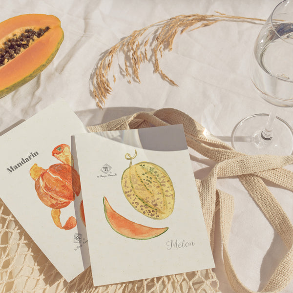 Melon perfume illustrations by watercolor artist Darya Karenski