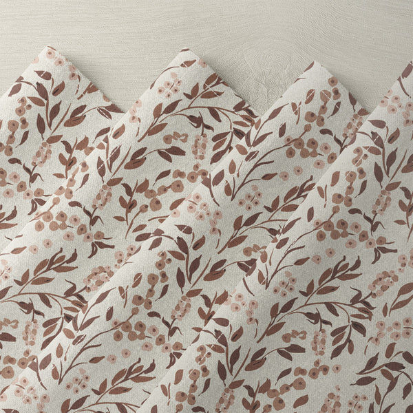 Set of 4 cloth cocktail napkins - earth colors botanical print on beverage coasters artisan sewn in the USA