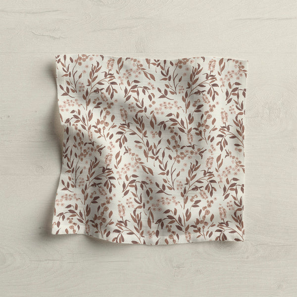 Cloth napkin ivory and mocha brown, reusable rustic fabric napkins for Thanksgiving dinner and drinks