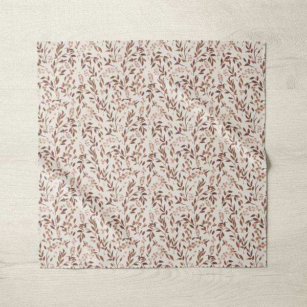 Thanksgiving fabric dinner napkins, environmentally friendly brown branch and berry linen napkins made in the USA