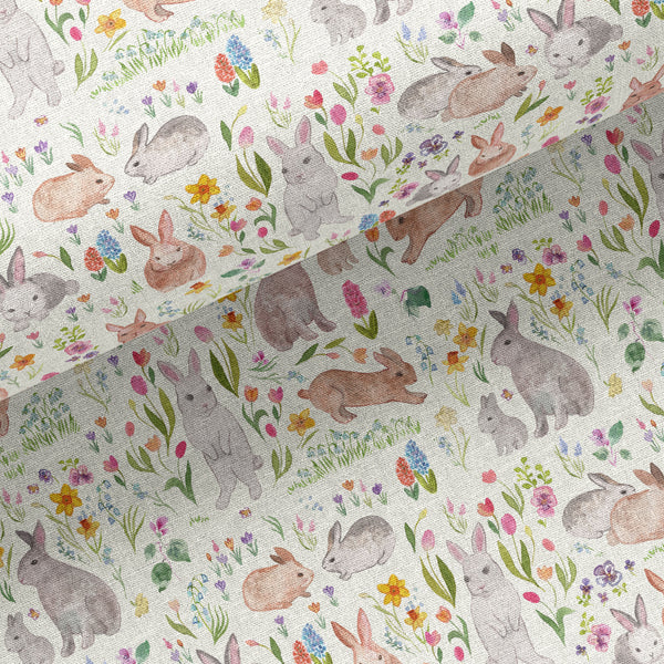 Spring Bunnies Fabric Napkin - Eco Friendly Cocktail and Dinner Napkins