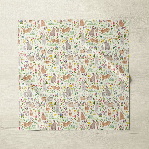 Fabric dinner napkins and drink coasters for nature lovers - watercolor spring floral print table linens