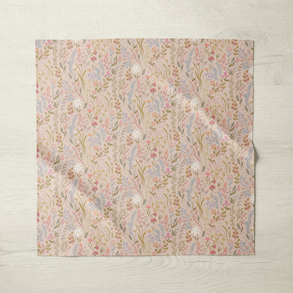 Quality fabric dinner napkins, environmentally friendly pink floral linen napkins artisan made in the US by textile artist Darya Karenski