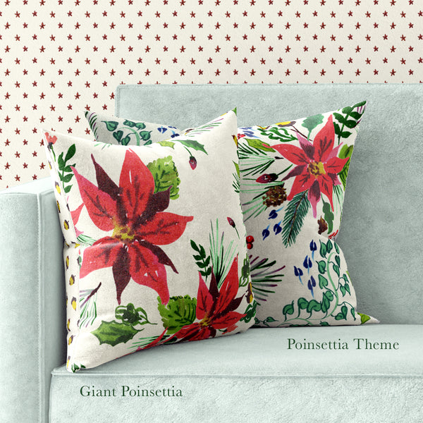 Holiday floral velvet pillows by a small woman owned business