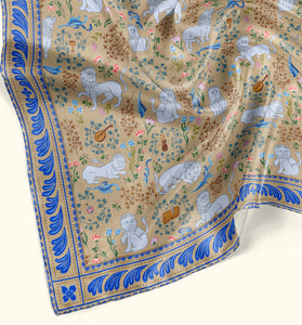 Medieval Lions silk scarf gift for history lovers by Darya Karenski