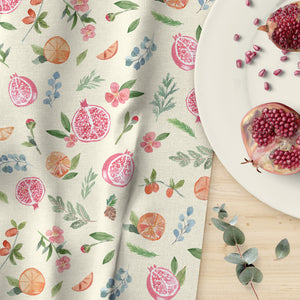 Sophisticated Christmas gift for her, winter pomegranate tea towel by Darya Karenski