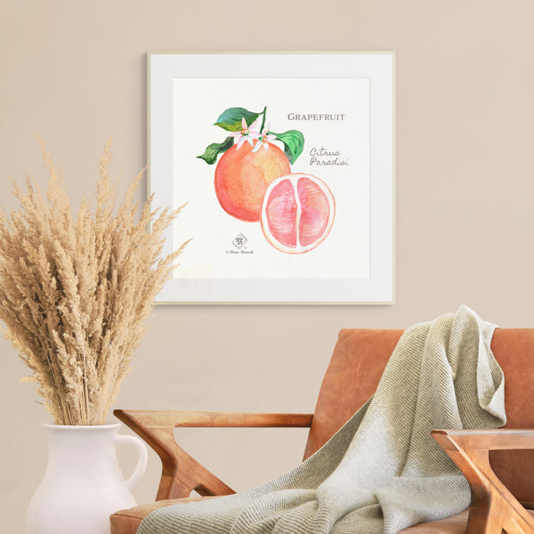 Watercolor botanical grapefruit blossom room decor by Darya Karenski