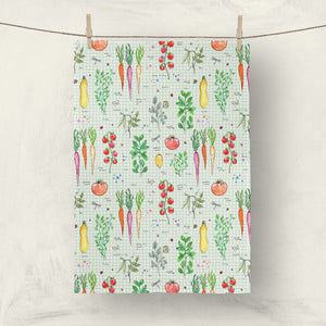 Local Veggies kitchen towel by Pattern Talent