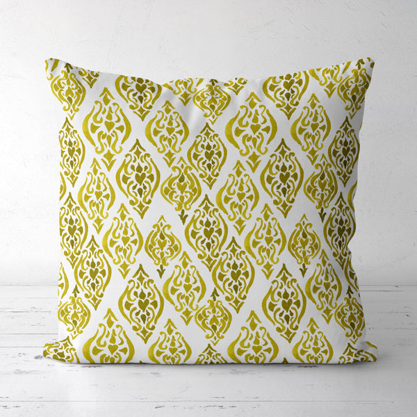 Maximalist home decor gold ogee pillow
